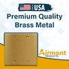 2-Gang Brass Outlet Cover, Satin Brass Blank Outlet Covers, Standard