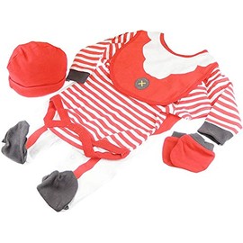 Glamour Girlz Christmas Baby Girls Babies Infants Newborn Cotton 1st First Cotton Pram All in One Beanie Cap Hat Feeding Dribble Bib Bodysuit Sleepsuit Feet Scratch Mitts Mittens 5 PIECE Gift SET Red