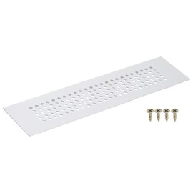 sourcing map Air Vents Cover, 1Pcs 200 x 50mm Aluminum Alloy Rectangle Air Return Vent Cover with Screw, Ventilation Grille Decorative Covers for Door Cupboard Wardrobe Shoes Cabinet (Silver)