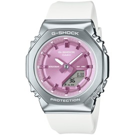 Casio GM-S2110 Wristwatch, Metal Cover, Biomass Plastic, white/purple, Classy