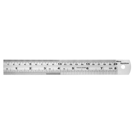 Liquidraw Steel Ruler Stainless Metal Ruler For Cutting Sewing With Metric & Imperial Measuring For Engineers & Architects (15cm / 20cm / 30cm / 60cm / 1 metre) (20cm)