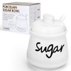 Swetwiny Ceramic Sugar Bowl with Lid and Spoon, 12 Ounces