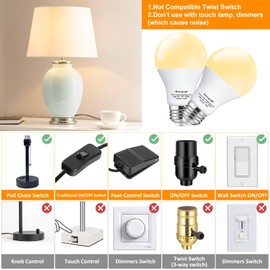 MorningLight 2024 New 3-Way LED Bulb Only for ON/Off Switch Fixtures(Not Compatible Twist Switch), Soft White 3000K, A19 3-Level Brightness(Low/Mid/High), 15/40/60W, Ideal for ON/Off Old-Style Lamps