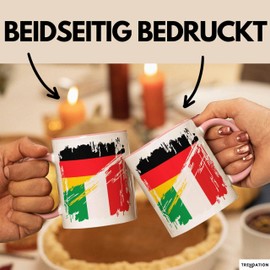 Trendation Italy Germany Flag Half German Half Italian Football Germany 2024 Europe Italy (Pink)