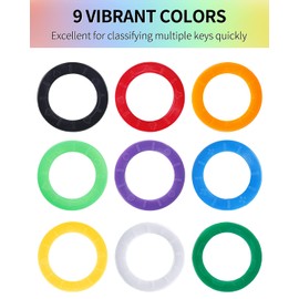 Uniclife 36 Pack 0.9 Inch Round Key Caps Covers Key Identifiers Protectors for Small Regular Round Flat House Keys (Not Suitable for Square or Odd-shaped Keys), 9 Colors