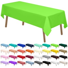 Lime Green Plastic Tablecloths 2 Pack Light Green Disposable Table Covers 54 x 108 Inch Shower Party Tablecovers PEVA Fruit Green Table Cloths for Birthday Wedding Parties 8 ft Rectangle Table Use