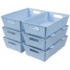 Stackable Woven Plastic Basket, Storage Bins for Cabinet, Closet, Shelf,