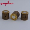 GUYKER 3PCS Electric Guitar Bass Knobs Antique Brass Bullet Case
