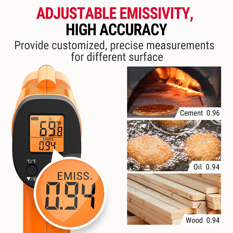 TempPro Temperature Gun, Infrared Thermometer Gun with Laser, Laser Thermometer