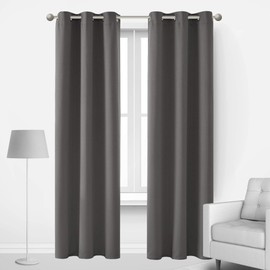 Deconovo Thermal Insulted Blackout Bedroom Curtains Room Darkening Curtain Panels for Living Room 42x72 Inch Light Grey