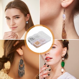 Volumoon Earring Backs, 6 Style Stainless Steel Rubber Plastic Secure Earring Back Stopper, Earring Post Closure, Transparent Earring Back, Round Ear Stoppers with a Storage Box