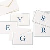 Caspari Navy Embossed Initials Boxed Note Cards in Letter V,