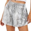 SHBECYDE Women Drawstring High Elastic Waist Camo Sweat Shorts Maple