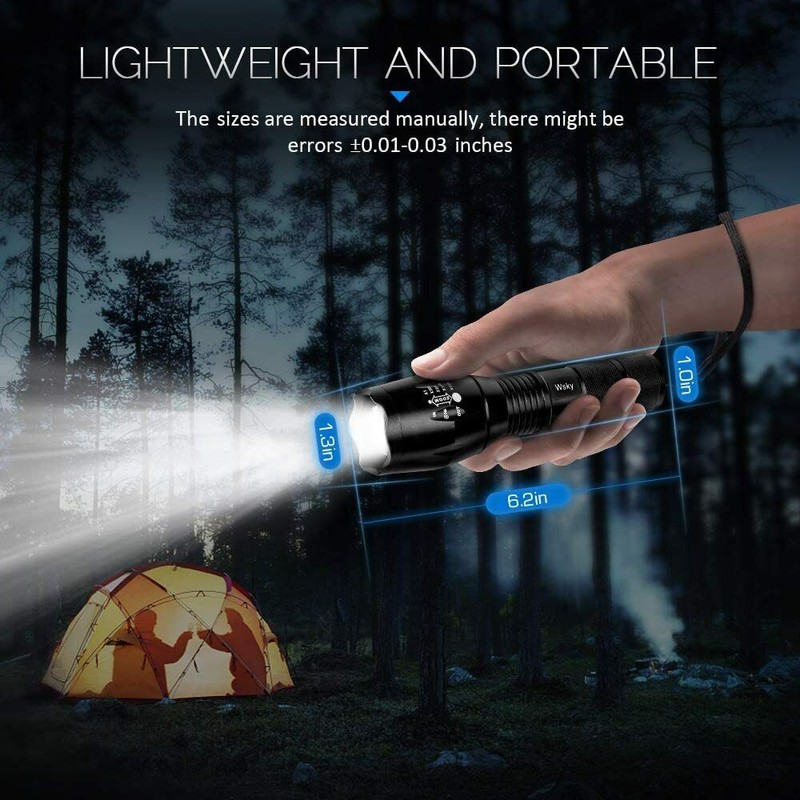 WSKY 2 PACK LED Tactical Flashlight - S1800 Powerful Waterproof