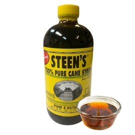 Steen's 100% Pure Cane Syrup 16fl. Oz (Pack of 4) - Louisiana's Trusted Brand for Over 100 Years - No Preservatives - Pure & Natural - Open Kettle