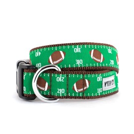The Worthy Dog Football Field Dog Collar Adjustable and Comfortable Nylon Pets Collar With Strong Quick Release Buckle, Fits XL Dogs Green