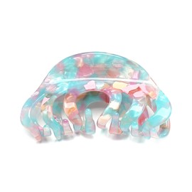 QinGoo Blue Pink Medium Cellulose Acetate Hair Clip Beautiful Women's Hair Clip Hair Accessories Headdress Elegant Hair Accessory 1 Piece (8.5 x 4.2 cm, Blue Pink)