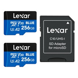 Lexar Blue 256GB 2-Pack Micro SD Card, microSDXC UHS-I, V30, A2, Full HD and 4K Video, up to 160MB/s Reading, Memory Card for Smartphones/Tablets/Action Cameras