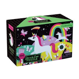 Mudpuppy Unicorns Glow-In-The-Dark Puzzle, 100 Pieces – Age 5+, 18” x 12”, Perfect for Family Time, Finished Puzzle Shows Vibrant Illustrations of Unicorns (9780735345751)