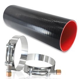 Straight ID 4” Silicone Hose Coupler 12” Length with 2PCS T-bolt Clamps