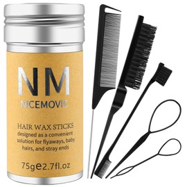 Hair Wax Stick Set for Flyaways Hair Accessories for Women Girl Teen Girls Trendy Stuff, Hair Styling Tools Slick Stick Baby Hair Gel, Christmas/Birthday Gifts Stocking Stuffers for Women Kids (Black)