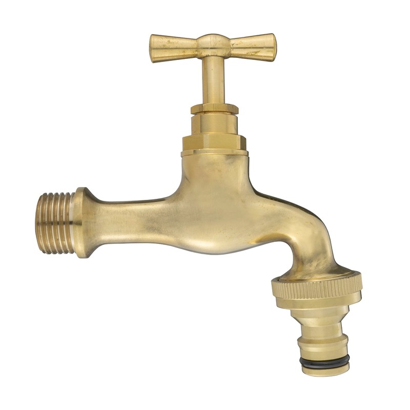 Outdoor Garden bib Tap Victorian Vintage Style Polished Brass 1/2"BSPM