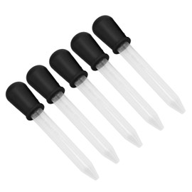 5pcs Liquid Pipettes Droppers, Silicone Material Easy Cleaning Disposable Dropper with Bulb Tip for Children Kids Science Candy Gummy Crafts(black)