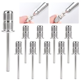 siyuwuro 10Pcs Nail Drill Bits Sanding Band Shaft 3/32 Inch Replacement Nail Drill Bit Mandrel for Electric Drill File Machine Nail Drill Bits for Acrylic Gel Nails, Manicure Pedicure Tool