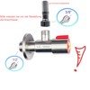 Set of 2 Angle Valve Stainless Steel Red Blue Outlet: