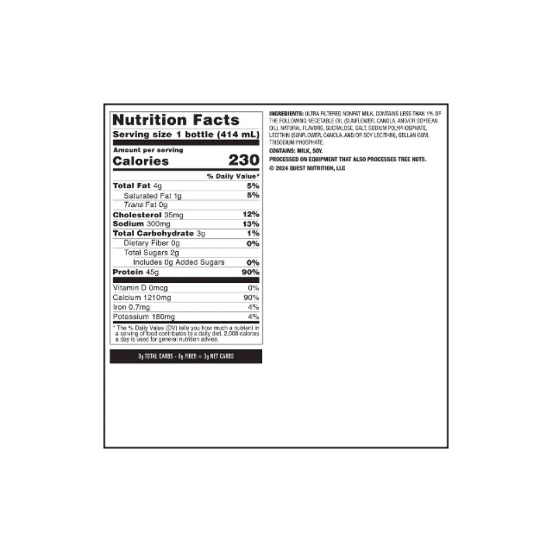 Quest Nutrition Ready to Drink High Protein Milkshake - Vanilla