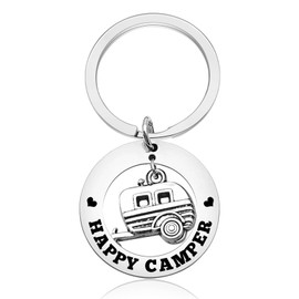 Camping Gifts for Women Girl Friends Happy Camper Gifts Camping Keyring Jewelry Graduation Gifts for Her Happy Camper Keyring Happy Camper Themed Gifts Camper Lover Gifts Christmas Birthday Gifts