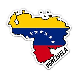 Squiddy Venezuela Map with Flag - Vinyl Sticker Decal for Phone, Laptop, Water Bottle - 3"