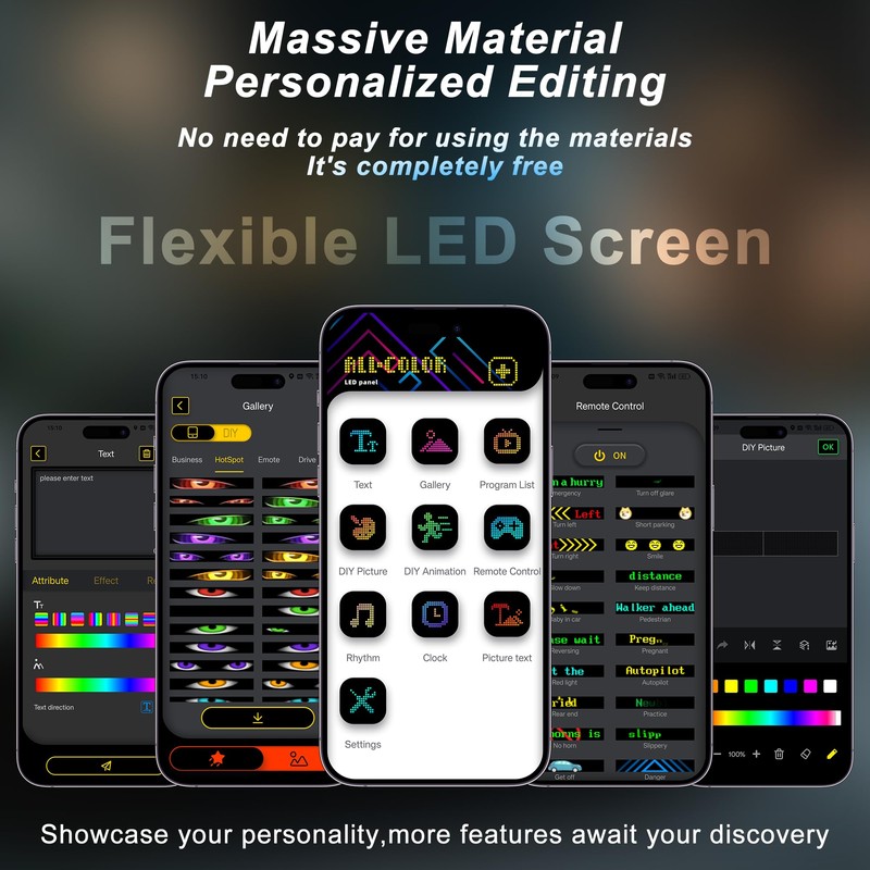 Ligrel 2PCS 14.7"x3.6" LED Eyes for Car Windshield - Devil