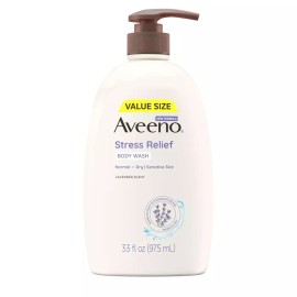 Aveno 여성용 아베노 스트레스 해소 바디 워시 진정 라벤더 향 프리바이오틱 오트 민감성 건성 피부용 클렌저 Abeeno Stress Relief Body Wash Soothing Lavender Scent Prebiotic Oat for Sensitive Dry Skin Facial Cleanser for Women [Lavender]