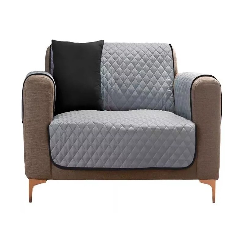 Elefantito Protector De Sillon Individual Gris Negro Trento 2 Vistas