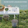 Portable White Folding Fish Cleaning Table with Sink Faucet Drainage