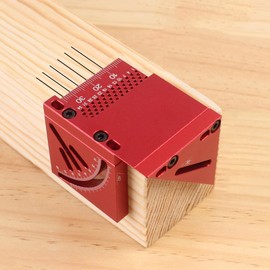 FTtool 6 in 1 3D Multi-Angle Measuring Ruler, Center Gauge, Marking, Protractor, Aluminum, Triangle, Square, Disassembly & Combination, Graduated, 10-90° 0-35mm, For Woodworking DIY Assistant Tools,