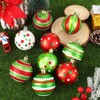 DIYDEC 12pcs Christmas Balls Ornament 3.15Inch Polka Dot Hanging Xmas