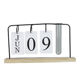 NUOBESTY Yearly Digital Planner Flower Pot Desk Calendar Home Office Decor School Calendar