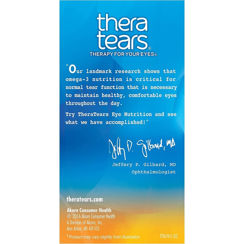 Thera Tears Nutrition Omega-3 Supplement Easy Swallow Capsules - 90