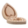 FOMIYES Heart Shaped Wooden Essential Oil Holder Portable Capsule Storage