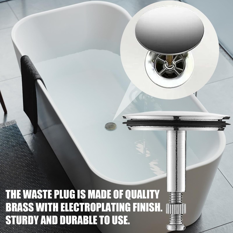 Oneroomone Universal Bath Stopper, Bathtub Stop 43mm, Sink Stop, Solid