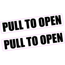 2X Pull to Open Sticker Taxi Cab Door Vinyl Shop Door Locker