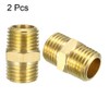 sourcing map Brass Pipe Fitting, Hex Nipple, 1/4" NPT x