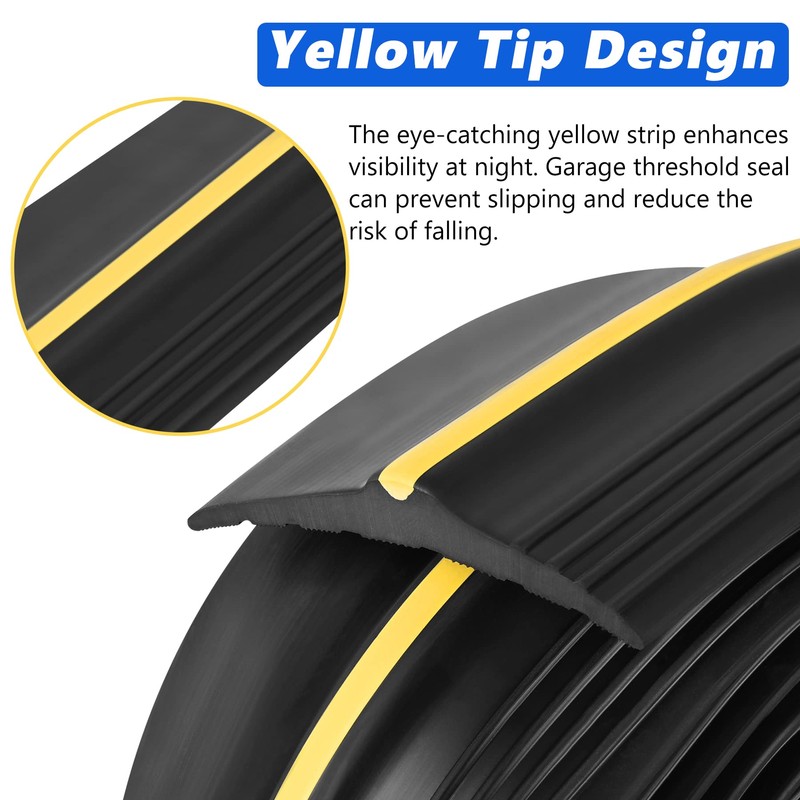 MYFAMIREA 20FT Garage Door Bottom Threshold Seal Strip with 300ml