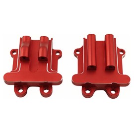 Aluminum Differential Cover Set for 1/18 RC Cars, Fits Front & Rear Diff Housing, Upgrade Parts Compatible with Arrma Granite Grom & Typhon Grom, Replaces ARA2102, ARA2104 & ARA2106T1 (Red)