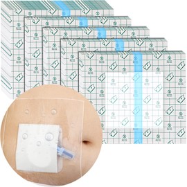 Waterproof Dialysis Catheter Shower Cover | 12x12 Inch Shower Protector with Non-Stick Center Pad | PICC Line Bandage Patch Dressing Wounds Chest Port PD Peritoneal Dialysis Accessories (Pack of 7)