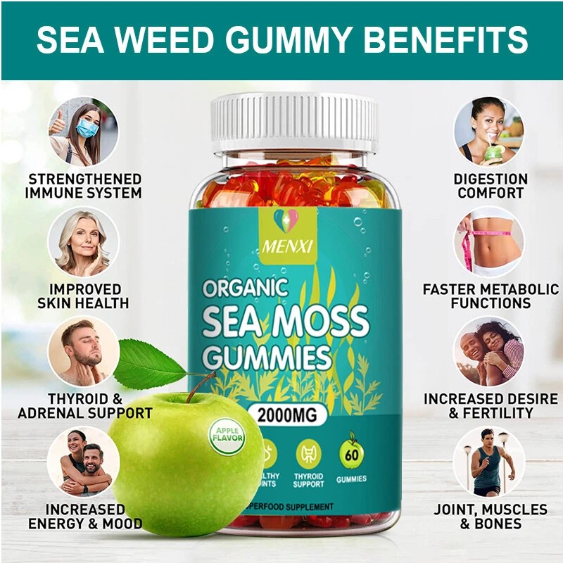 MENXI 2px Organic Sea Moss Gummies 2000mg - Irish sea