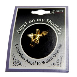 CAG Bulk Set of Twelve Guardian Angel Pins On My Shoulder - Angel Lapel Pins - Inspirational 0.5" Tac Pins