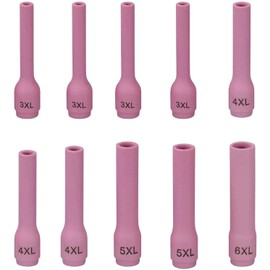 RIVERWELD TIG Alumina Nozzles Ceramic Cups Long Assorted Size Kit 796F74 (#3XL 3/16") 796F75 (#4XL 1/4") 796F76 (#5XL 5/16") 796F77 (#6XL, 3/8") Orifice Fit DB SR WP 9 20 25 TIG Welding Torch 10pk